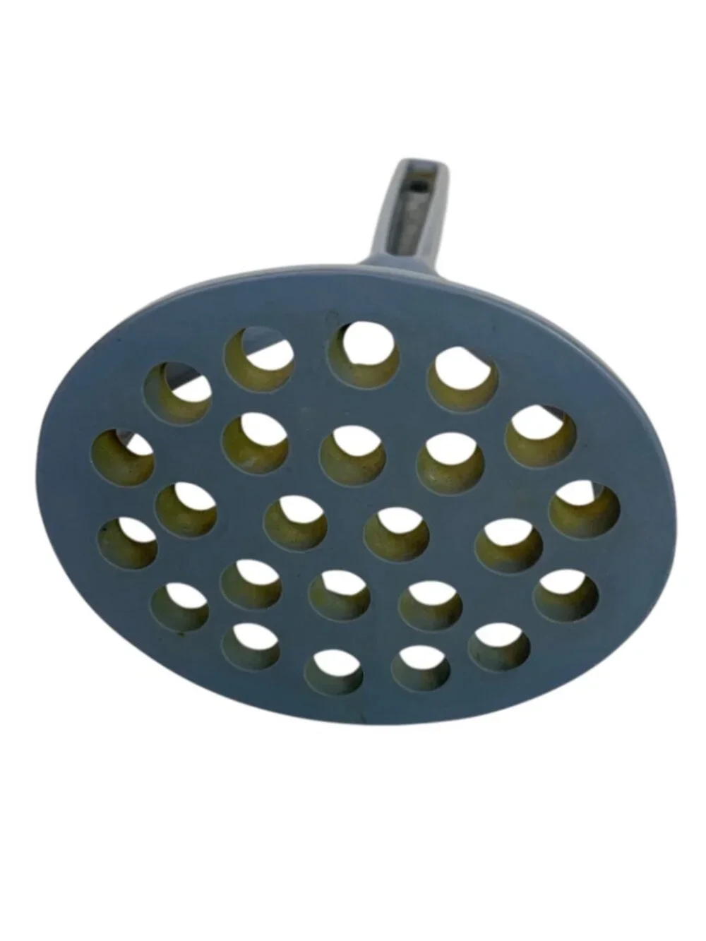 Vintage Ekco Blue Plastic Potato Masher With Ergonomic Handle & Hanging Hole
